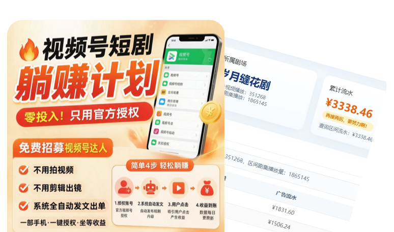 视频号推广案例界面